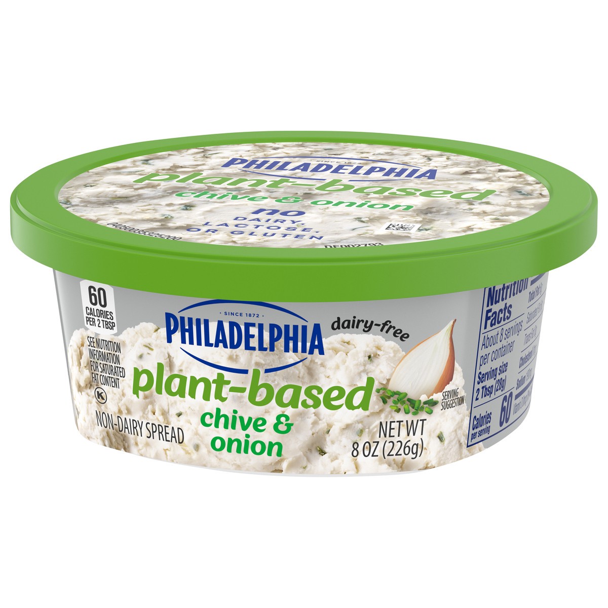 slide 6 of 9, Philadelphia Plant-Based Dairy Free Chive & Onion Cream Cheese Spread, 8 oz Tub, 8 oz