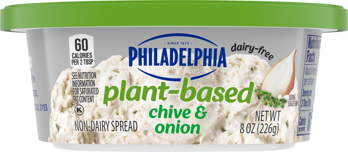 slide 4 of 9, Philadelphia Plant-Based Dairy Free Chive & Onion Cream Cheese Spread, 8 oz Tub, 8 oz