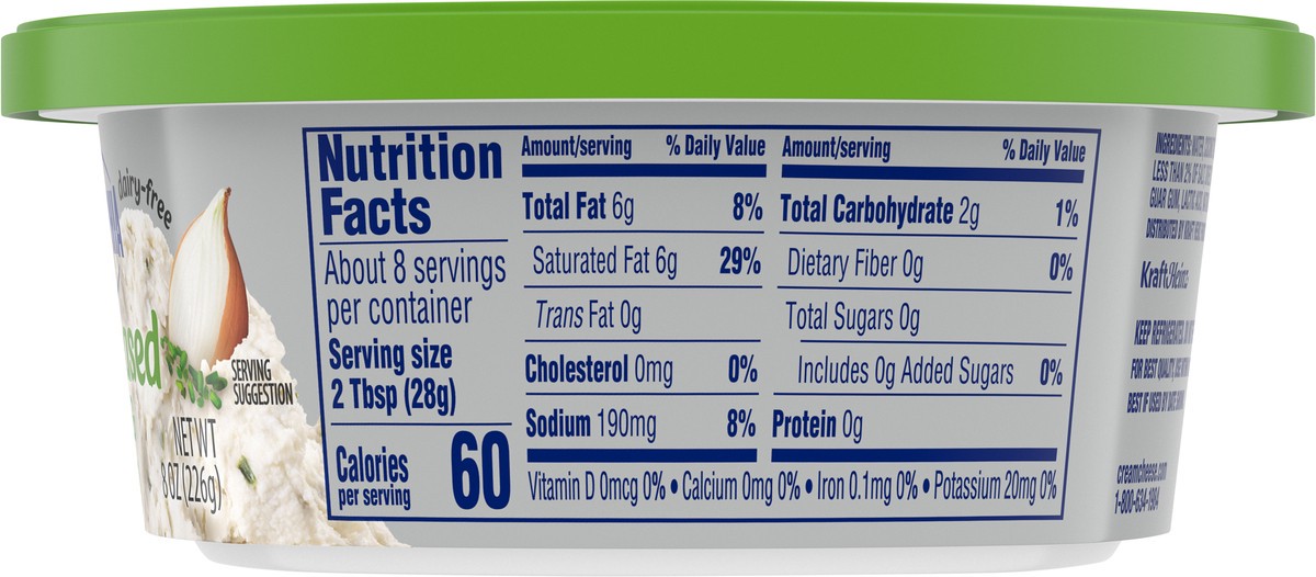 slide 5 of 9, Philadelphia Plant-Based Dairy Free Chive & Onion Cream Cheese Spread, 8 oz Tub, 8 oz