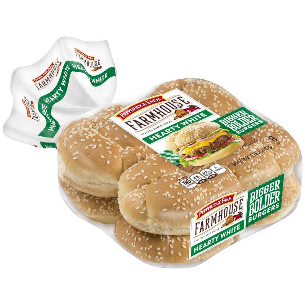 Pepperidge Farm Hearty White Hamburger Buns 8 Ct 