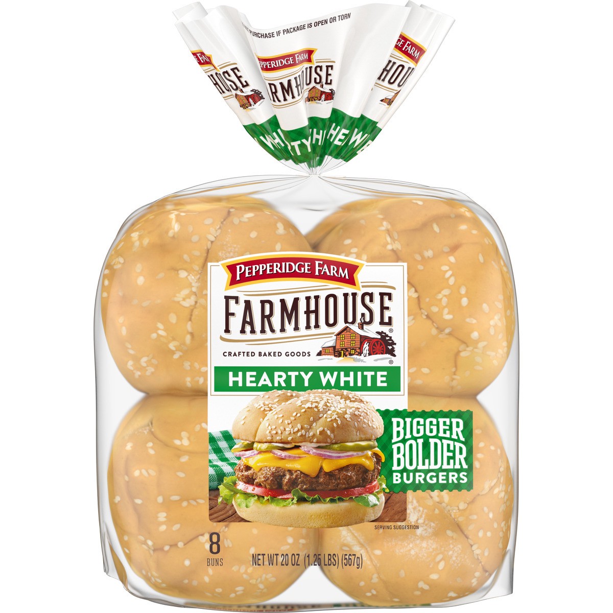slide 1 of 11, Pepperidge Farm Hearty White Hamburger Buns, 8 ct