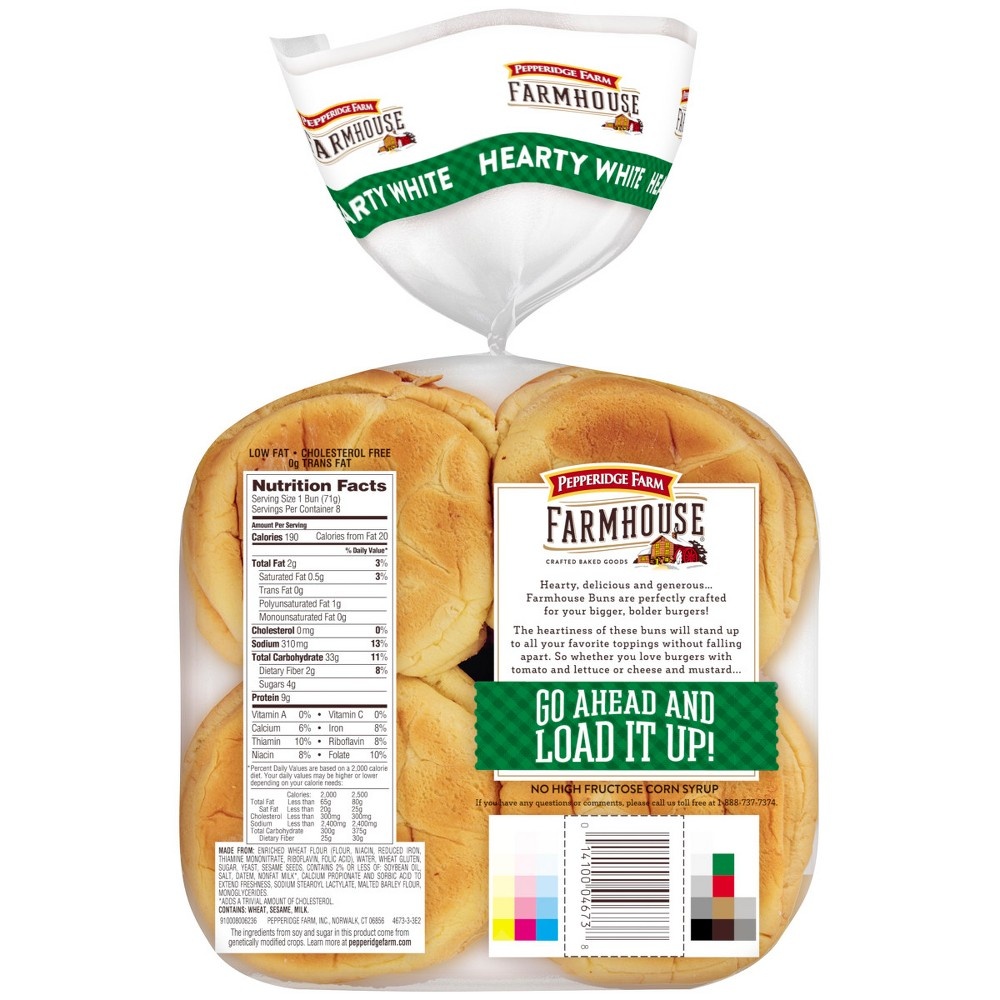 Pepperidge Farm Hearty White Hamburger Buns 8 ct Shipt