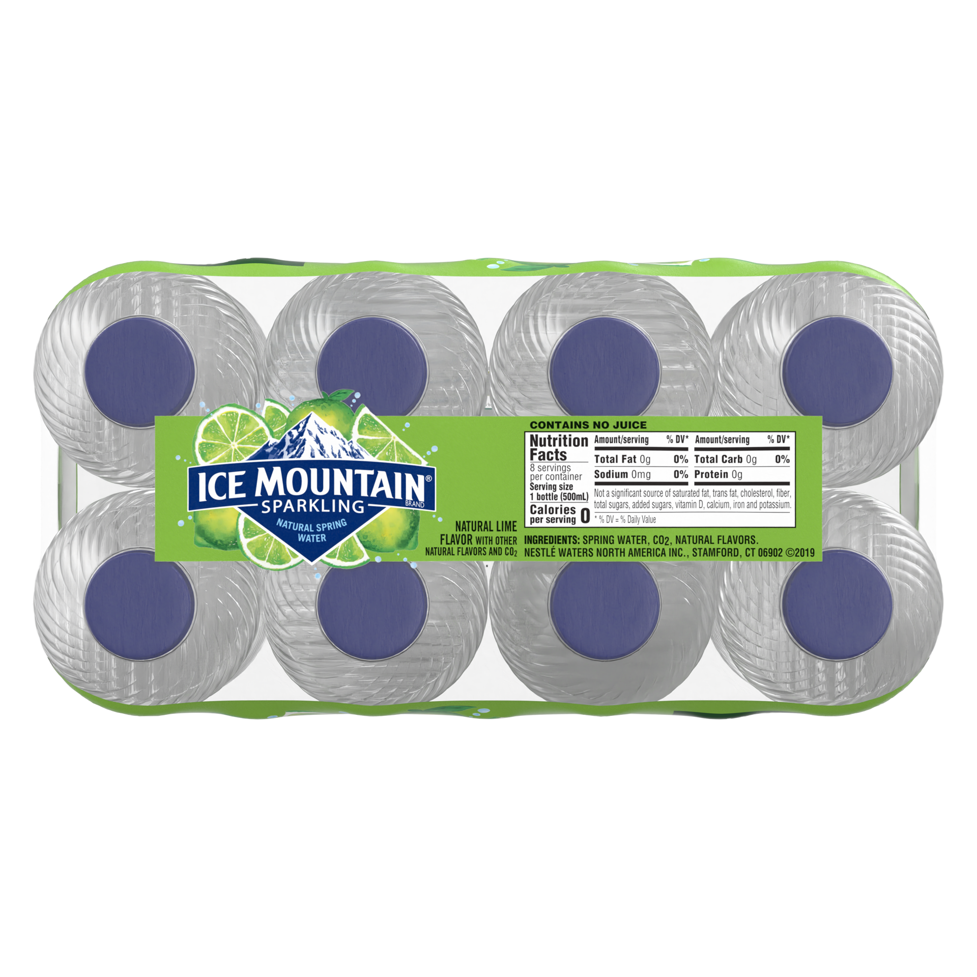 slide 3 of 5, Ice Mountain Sparkling Water, Zesty Lime, 16.9 oz. Bottles (8 Count), 16.9 fl oz