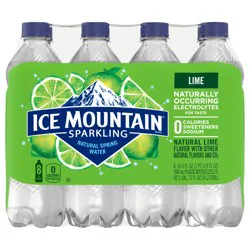 Ice Mountain Sparkling Water, Zesty Lime- 16.9 fl oz