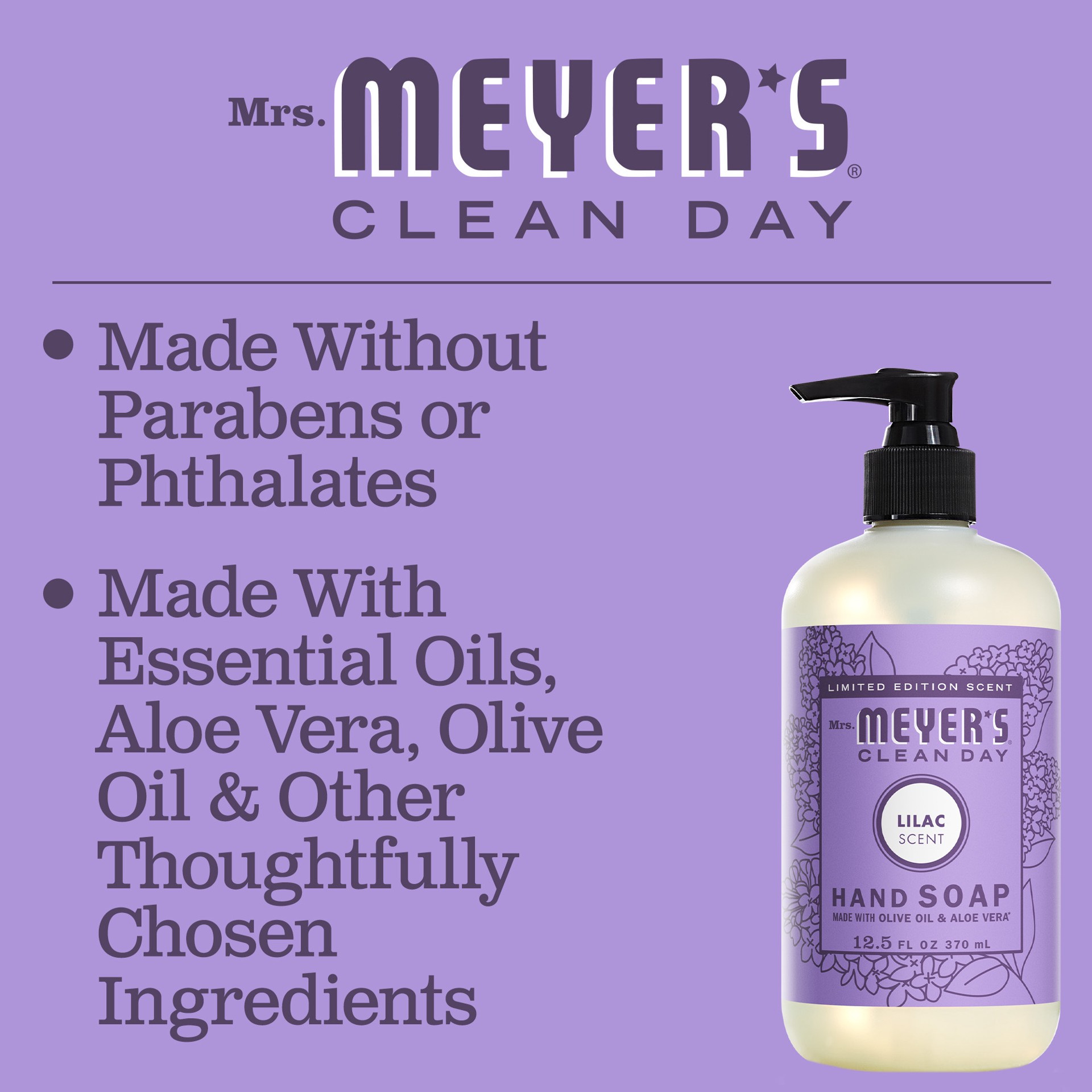 slide 8 of 9, Mrs. Meyer's 12.5-fl oz Lilac Hand Soap, 12.50 fl oz