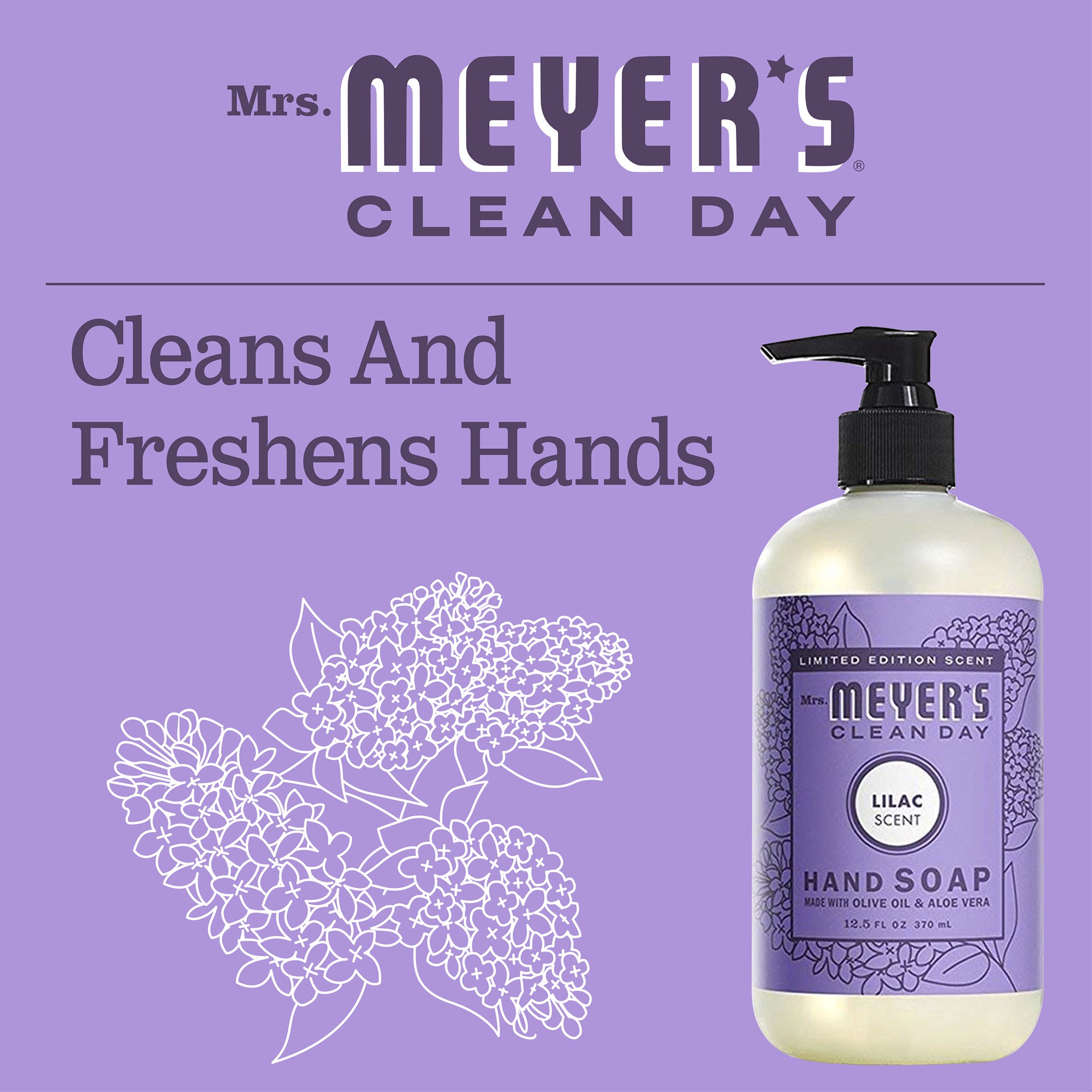 slide 7 of 9, Mrs. Meyer's 12.5-fl oz Lilac Hand Soap, 12.50 fl oz