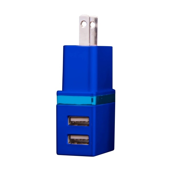 slide 1 of 1, Duracell Dual Usb Charger, Ac, Blue, Le2305, 1 ct