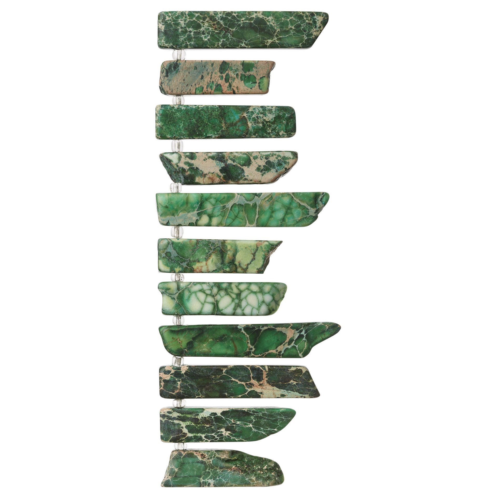 slide 2 of 3, Green Dyed Imperial Jasper Stick Beads By Bead Landing, 22mm-40mm