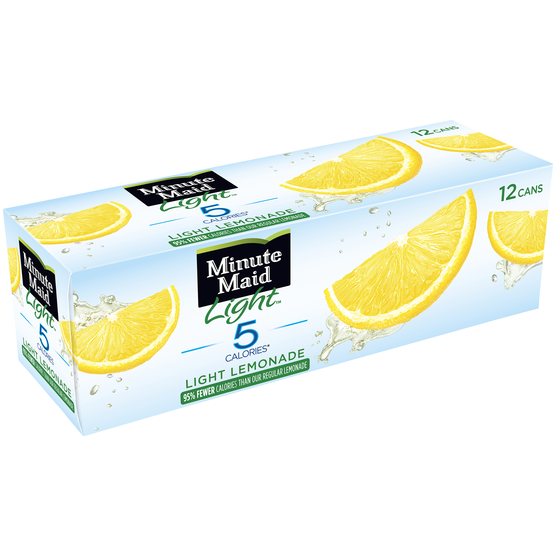 slide 1 of 5, Minute Maid Light Lemonade Fruit Drink, 12 fl oz, 12 Pack, 144 fl oz