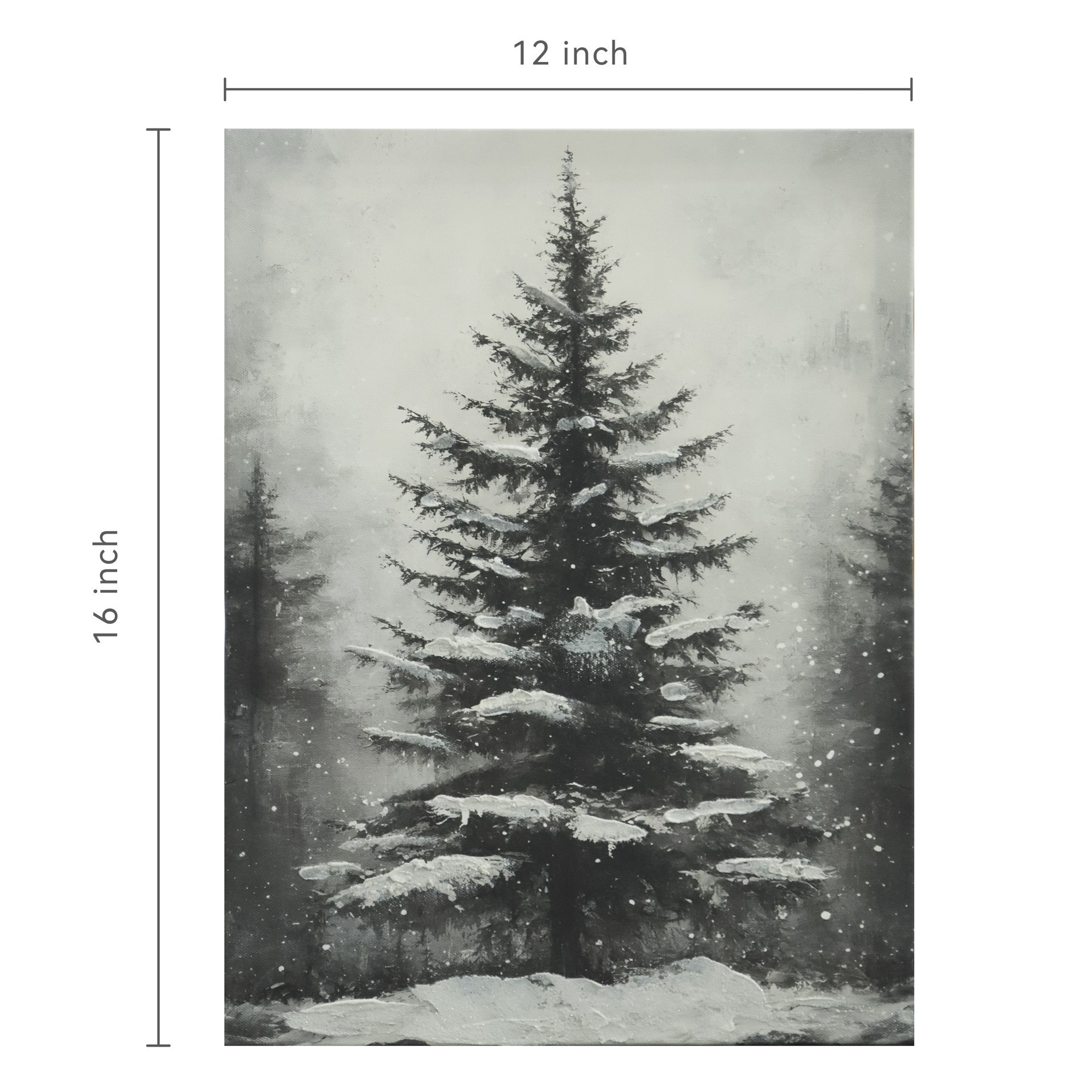 slide 6 of 7, 12" X 16" Black & White Snowy Tree Canvas Wall Decor By Ashland, 12 in x 16 in