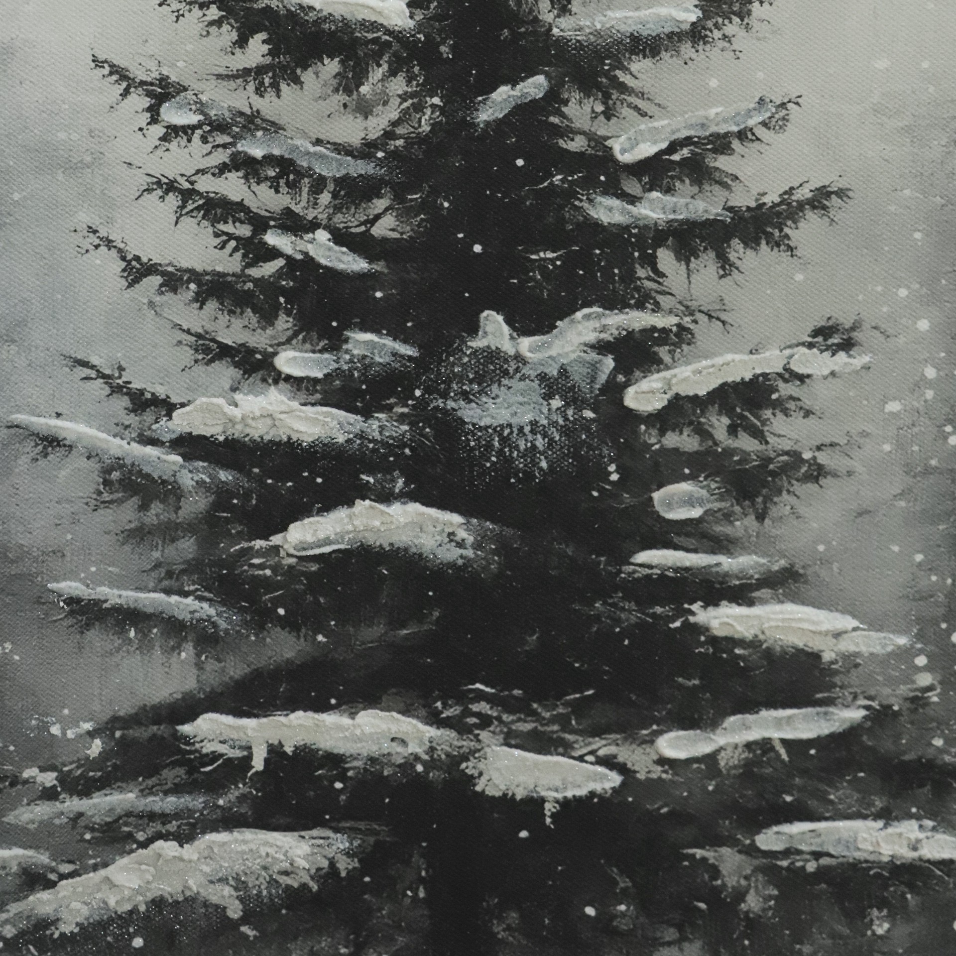 slide 4 of 7, 12" X 16" Black & White Snowy Tree Canvas Wall Decor By Ashland, 12 in x 16 in