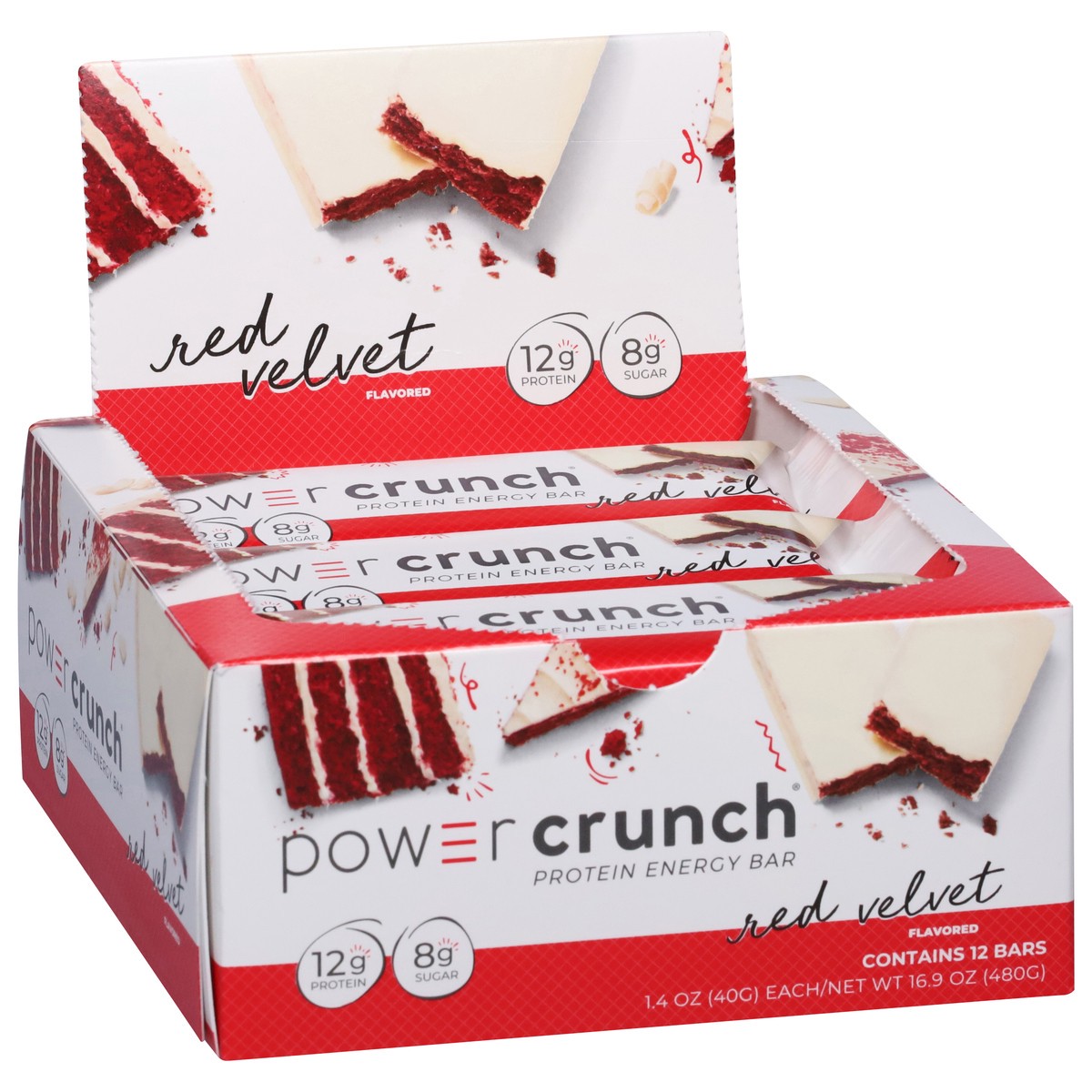 slide 4 of 9, Power Crunch Red Velvet Flavored Protein Energy Bar 12 - 1.4 oz Bars, 12 ct; 1.4 oz