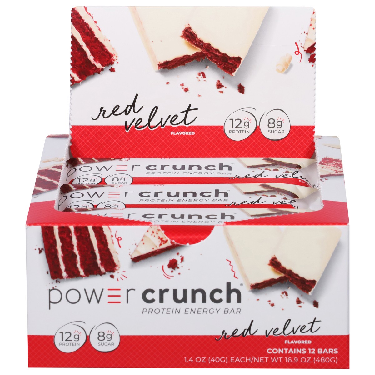 slide 1 of 9, Power Crunch Red Velvet Flavored Protein Energy Bar 12 - 1.4 oz Bars, 12 ct; 1.4 oz