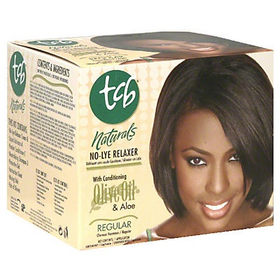 slide 1 of 1, TCB Naturals Regular No-Lye Relaxer with Conditioning Olive Oil & Aloe, 1 ct
