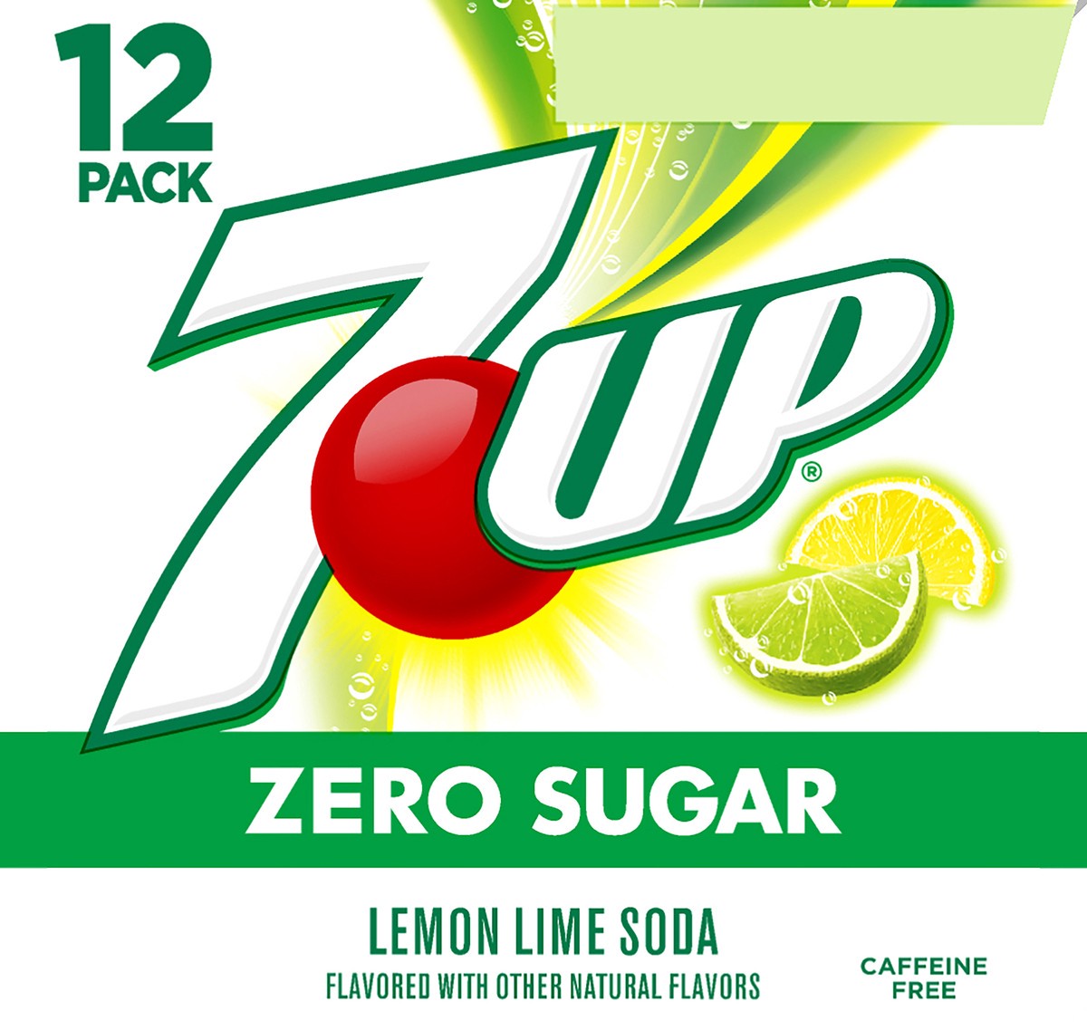 slide 6 of 7, 7-Up 12 Pack Zero Sugar Caffeine Free Lemon Lime Flavored Soda 12-12 fl oz Can - 12 ct; 12 fl oz, 12 ct; 12 fl oz