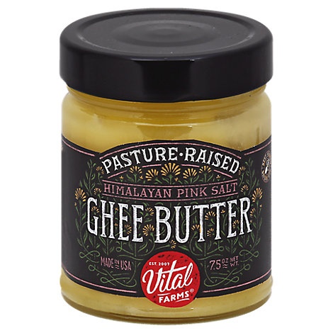 slide 1 of 1, Vital Farms Ghee Butter Pasture Raised Himalayan Pink Salt, 7.5 oz