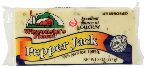 slide 1 of 1, Wisconsin's Finest Pepper Jack Chunk Cheese, 8 oz