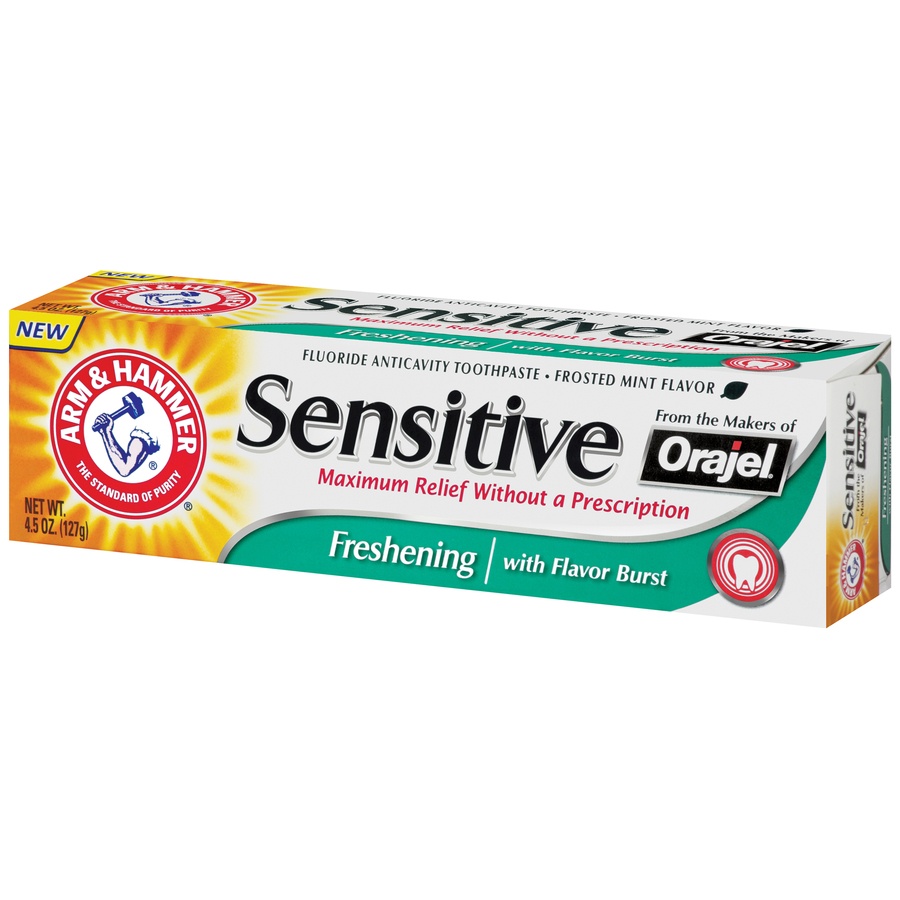 slide 3 of 3, ARM & HAMMER Toothpaste, Anticavity Fluoride, Freshening, Frosted Mint, 4.5 oz