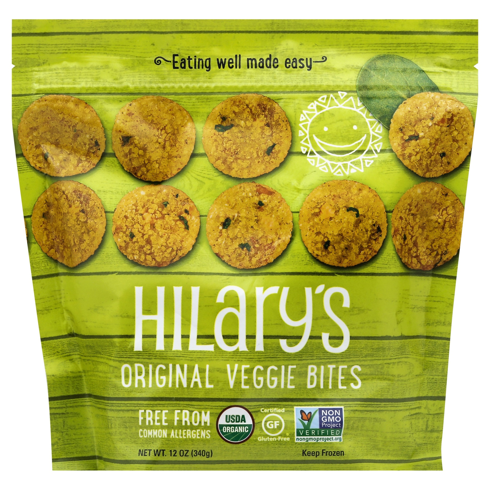 slide 1 of 1, Hilary's Original Veggie Bites, 12 oz