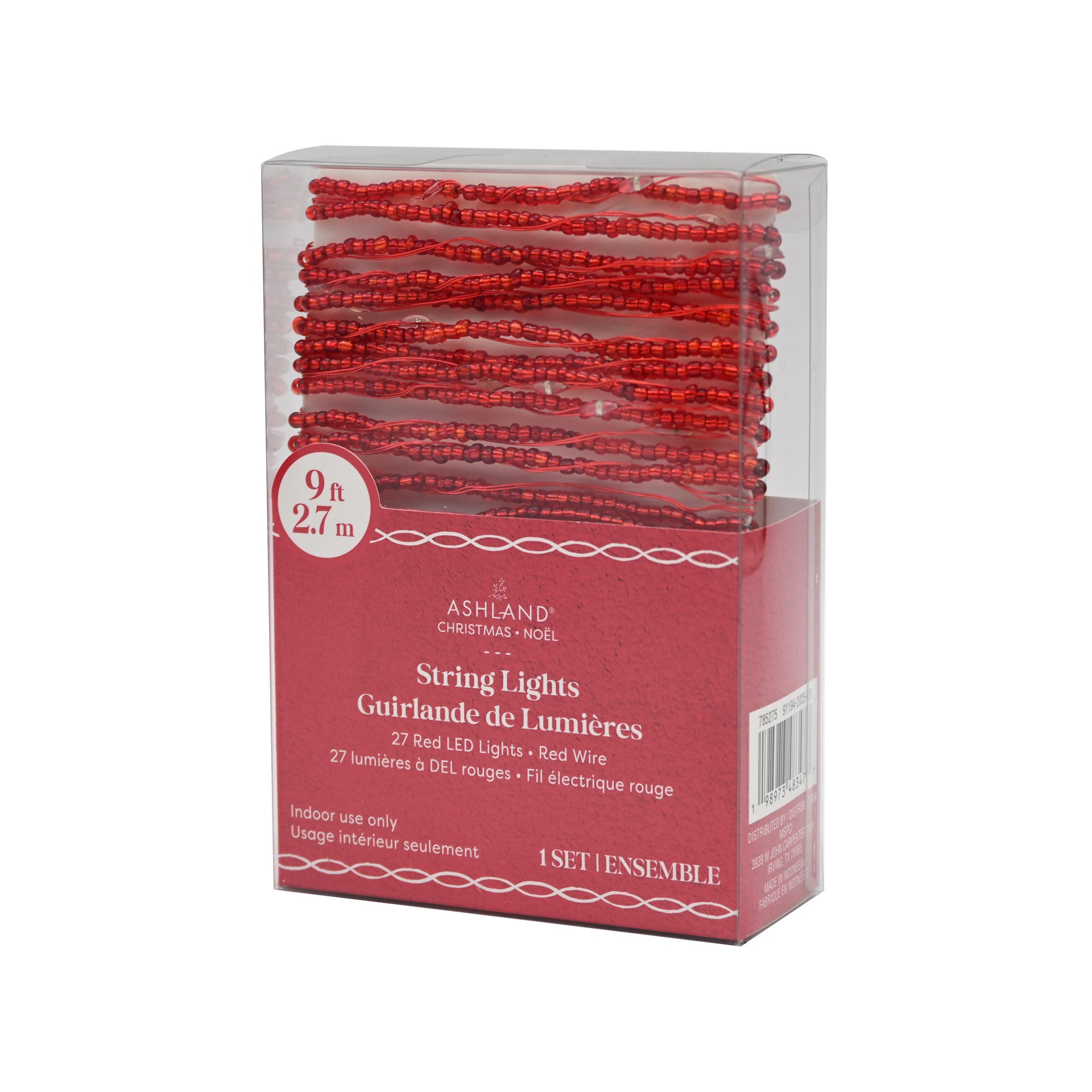 slide 2 of 3, 27ct. Red Led Beaded String Lights On Red Wire By Ashland, 27 ct