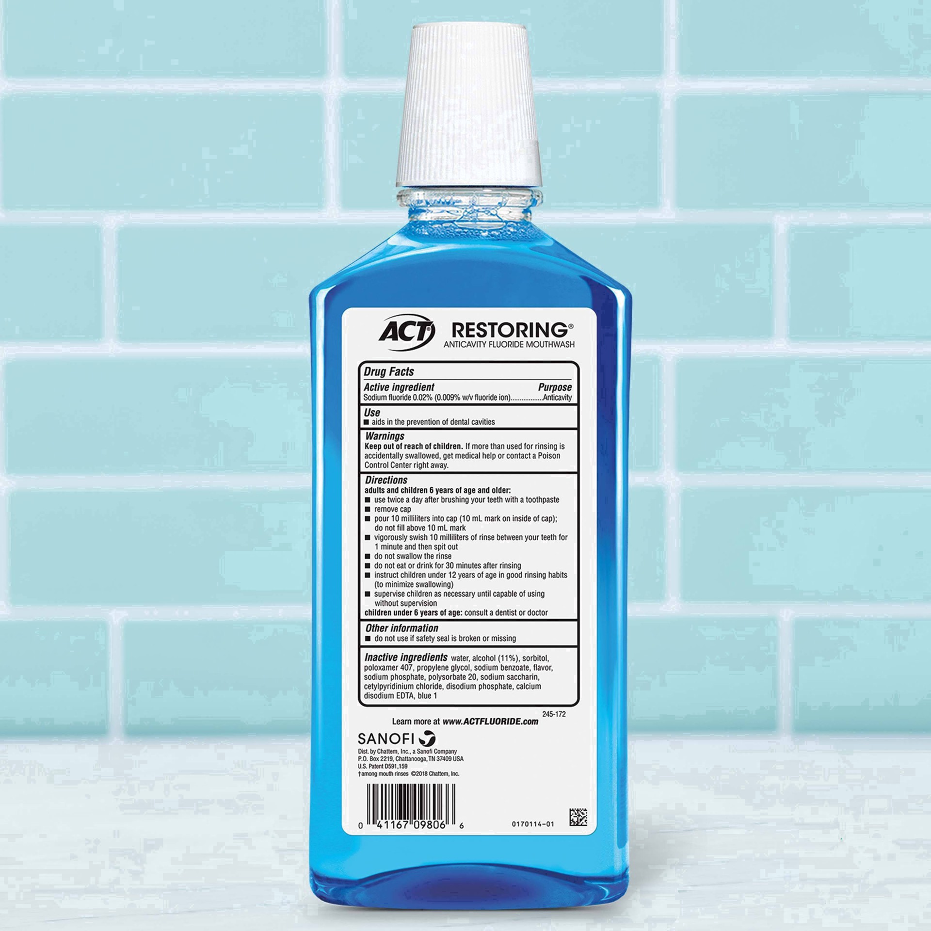 slide 55 of 85, ACT Cool Mint Restoring Fluoride Rinse, 33 oz