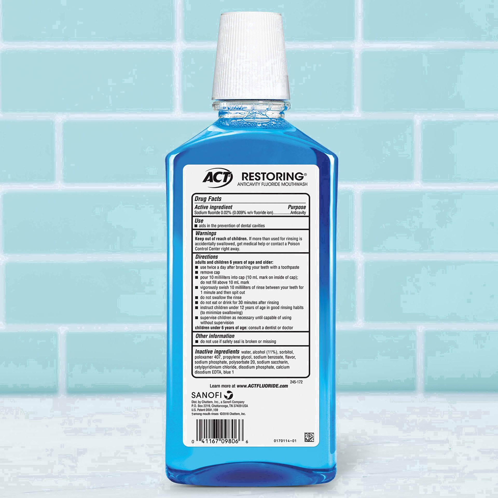 slide 81 of 85, ACT Cool Mint Restoring Fluoride Rinse, 33 oz
