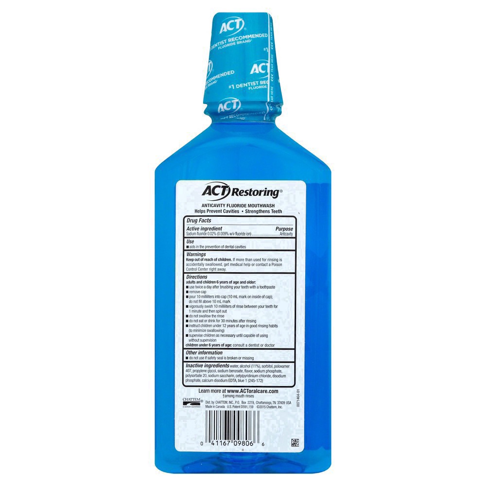 slide 24 of 85, ACT Cool Mint Restoring Fluoride Rinse, 33 oz