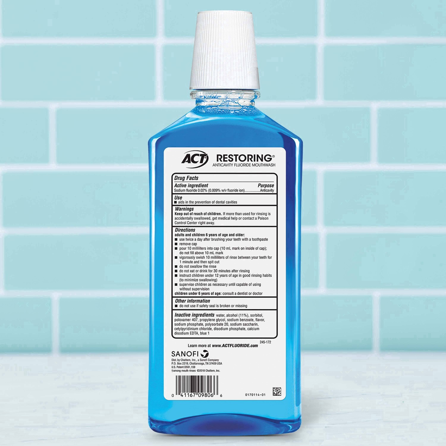 slide 48 of 85, ACT Cool Mint Restoring Fluoride Rinse, 33 oz