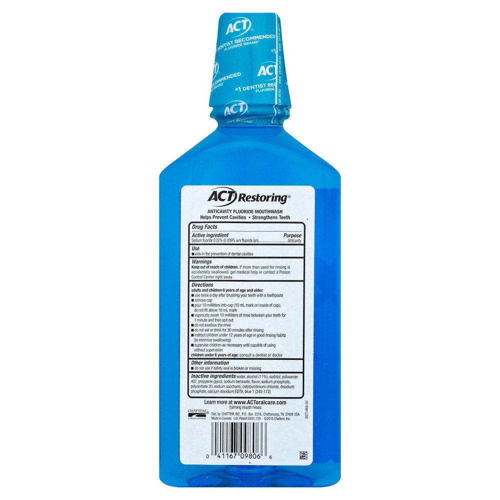 slide 85 of 85, ACT Cool Mint Restoring Fluoride Rinse, 33 oz