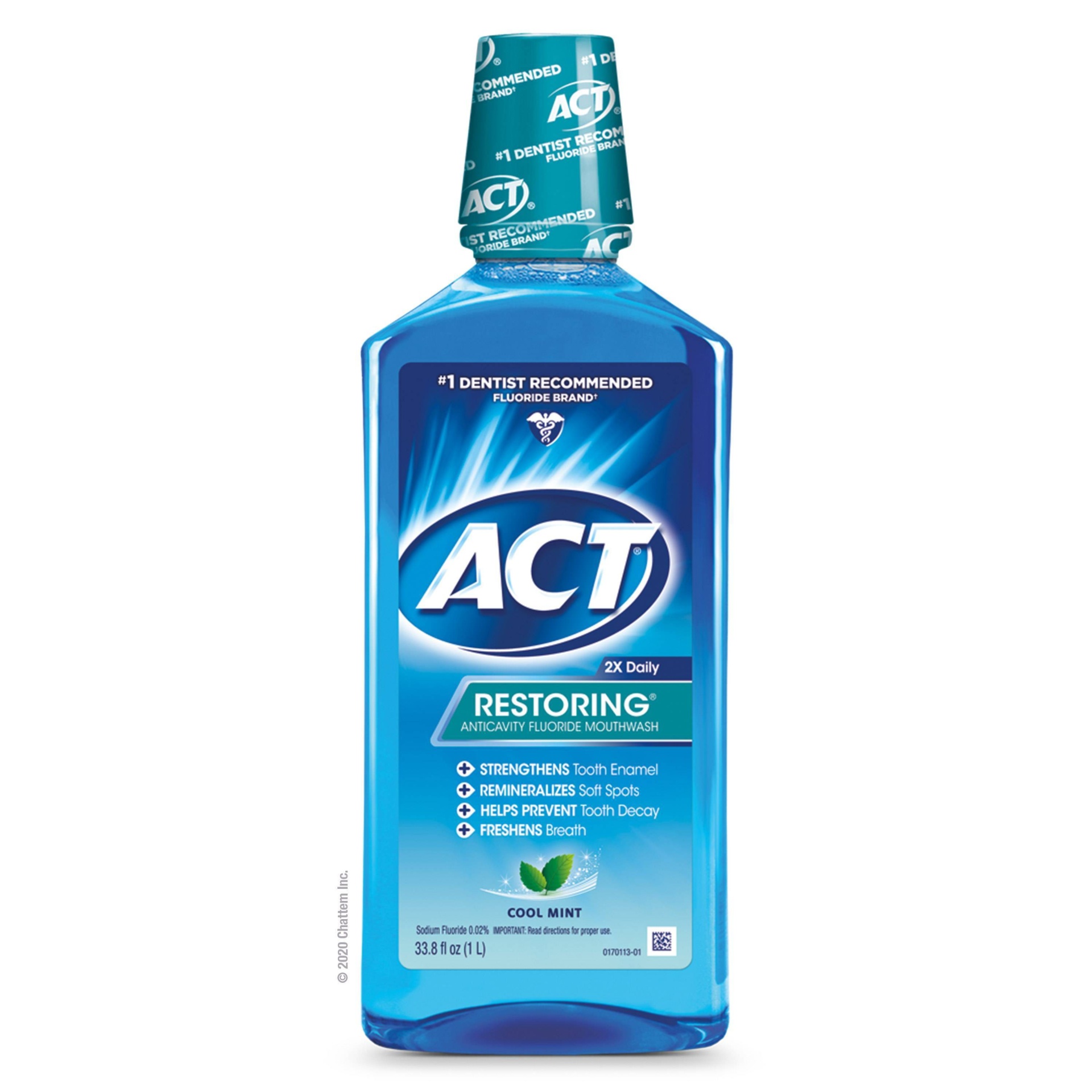slide 1 of 2, ACT Cool Mint Restoring Fluoride Rinse, 33 oz