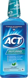 ACT Restoring Anticavity Fluoride Mouthwash With Zero Alcohol, Repairs Enamel & Strengthens Teeth, Cool Mint, 33.8 fl oz