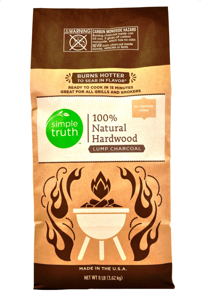 slide 1 of 1, Simple Truth 100% Natural Hardwood Lump Charcoal, 8 lb