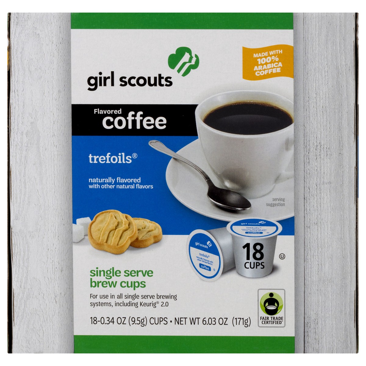 slide 1 of 9, Girl Scouts Single Serve Brew Cups 100% Arabica Coffee 18.0 ea, 18 ct