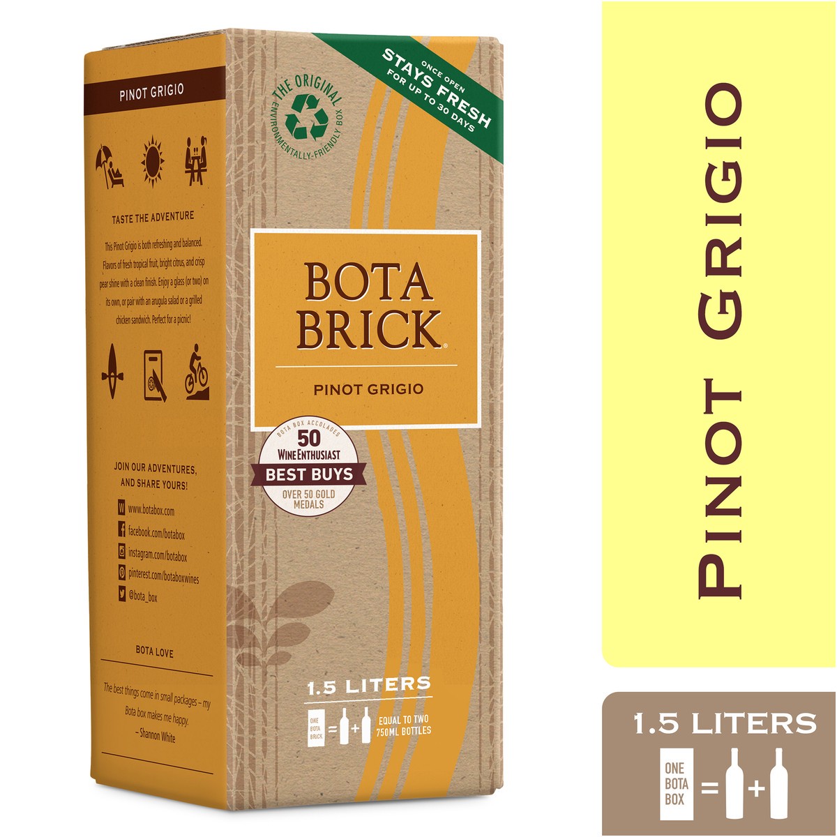 slide 1 of 11, Bota Box Pinot Grigio, 1.5 liter