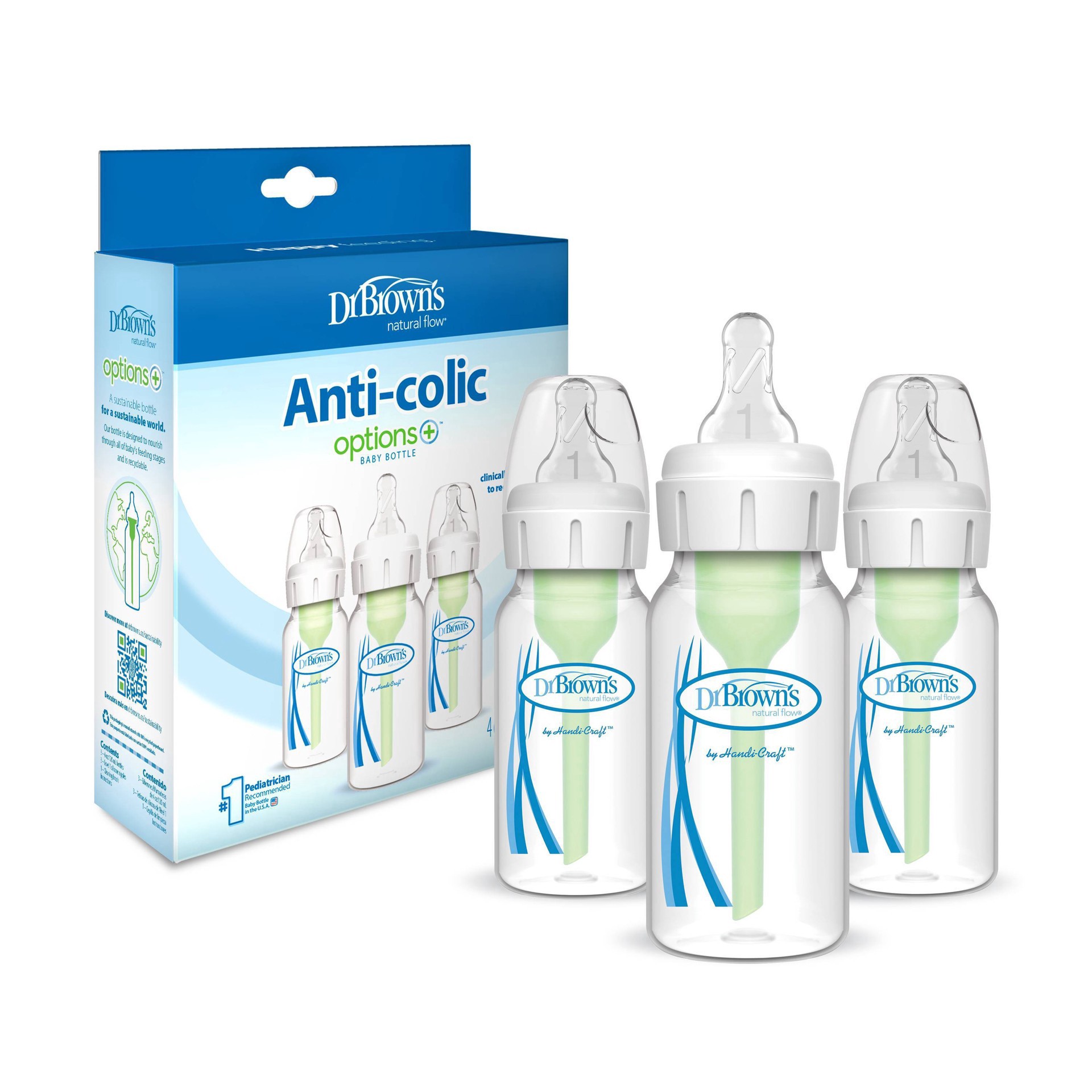 slide 18 of 18, Dr. Brown's Dr. Brown''s Options+ Anti-Colic Baby Bottles - 4oz - 3pk, 3 ct; 4 oz