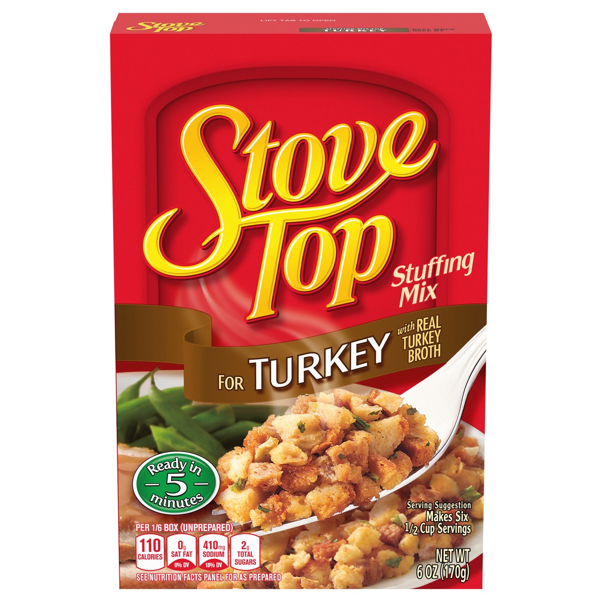 slide 1 of 5, Stove Top Stuffing Mix for Turkey, 6 oz Box, 6 oz