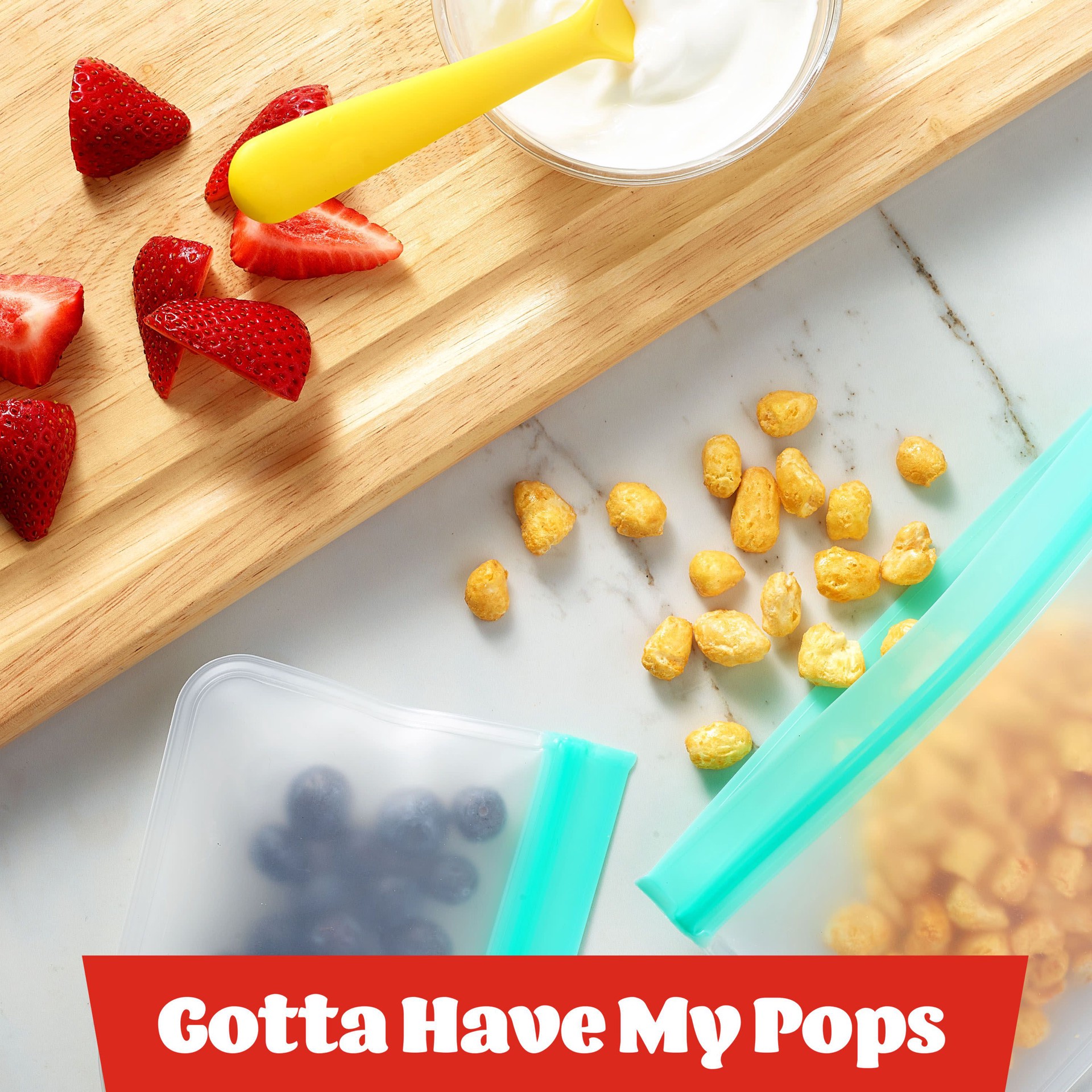 slide 2 of 5, Corn Pops Kellogg's Corn Pops Breakfast Cereal, 7 Vitamins and Minerals, Kids Snacks, Original, 0.95oz Box, 1 Box, 0.95 oz