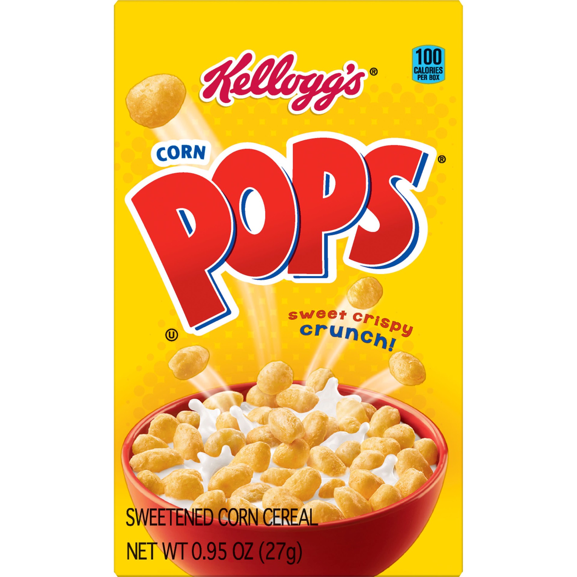 slide 3 of 5, Corn Pops Kellogg's Corn Pops Breakfast Cereal, 7 Vitamins and Minerals, Kids Snacks, Original, 0.95oz Box, 1 Box, 0.95 oz