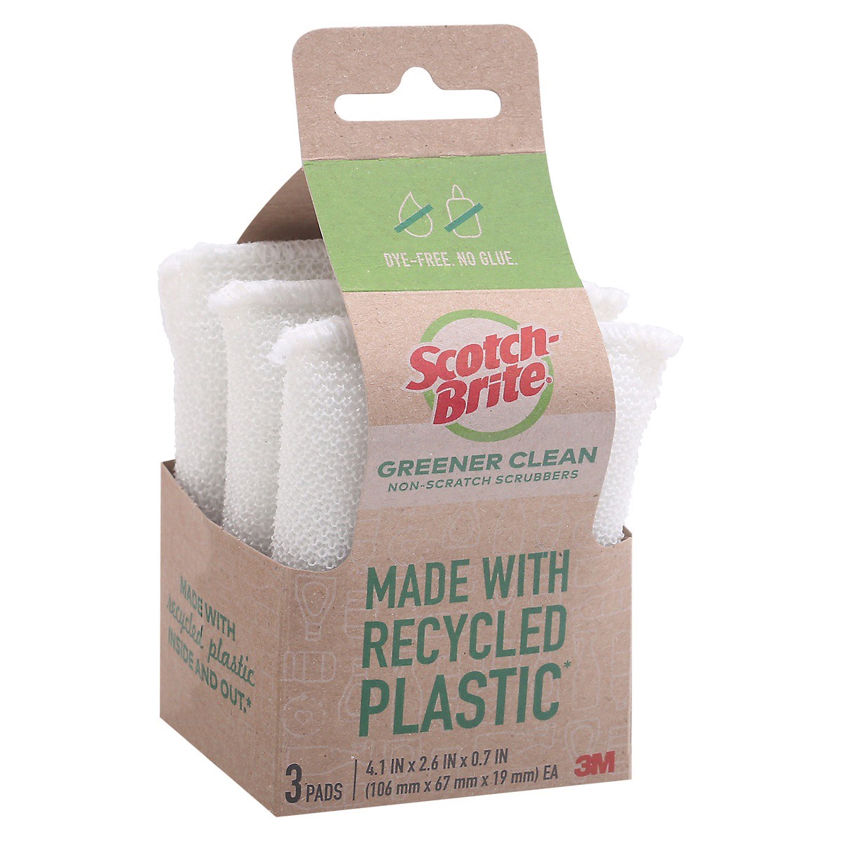 slide 2 of 9, Scotch-Brite Greener Clean Non Scratch Scrubbers, 3 ct