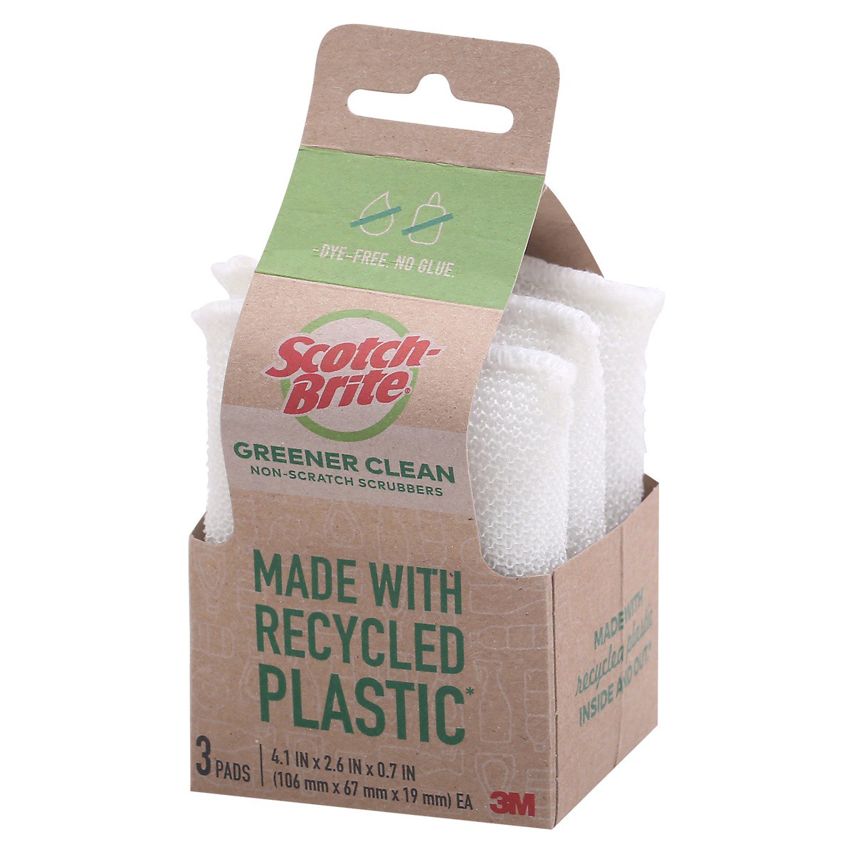 slide 3 of 9, Scotch-Brite Greener Clean Non Scratch Scrubbers, 3 ct