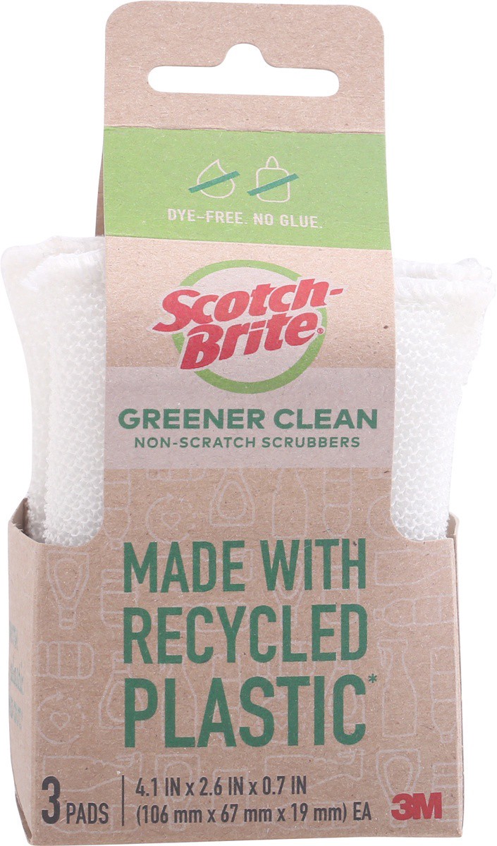 slide 6 of 9, Scotch-Brite Greener Clean Non Scratch Scrubbers, 3 ct