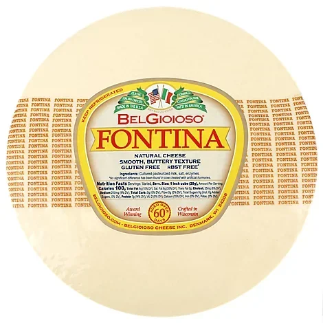 slide 1 of 1, Belgioioso Fontina Cheese Wheel 0.50 LB, per lb
