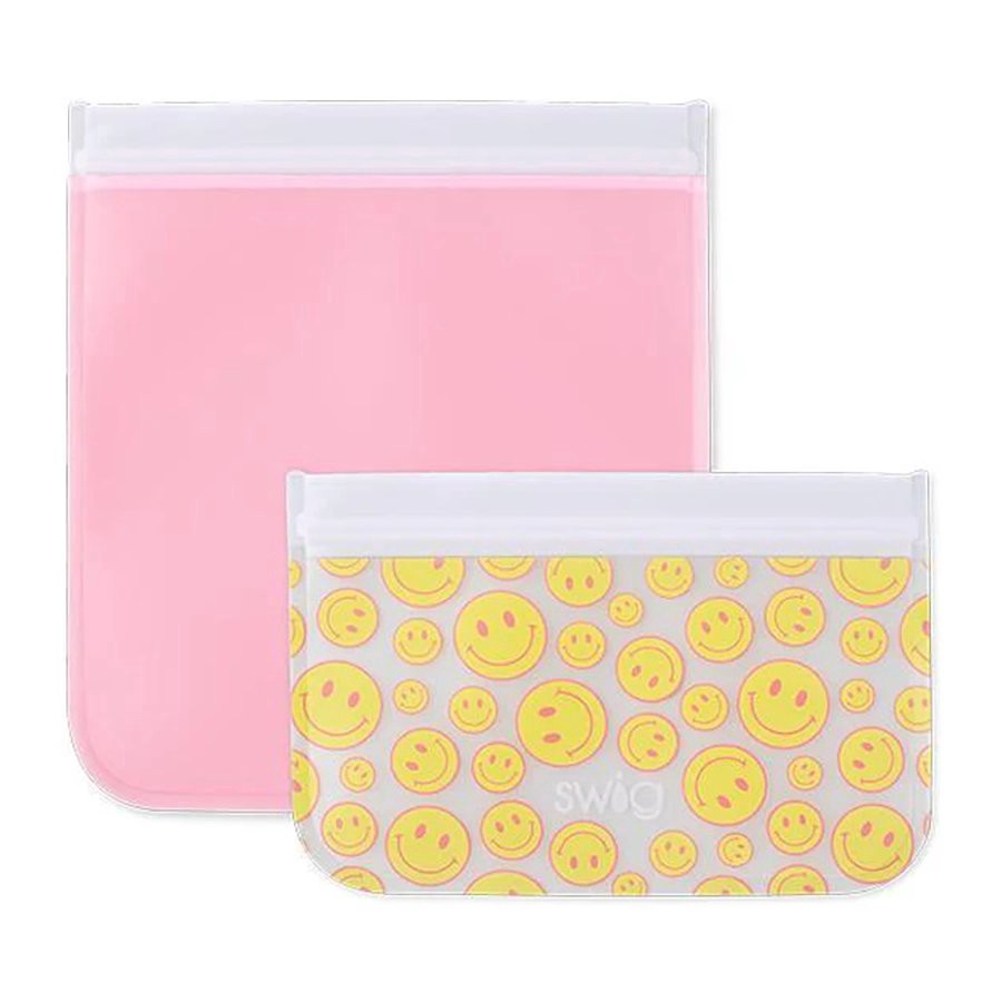 slide 1 of 1, Swig Oh Happy Day Reusable Storage Bags, 4 ct