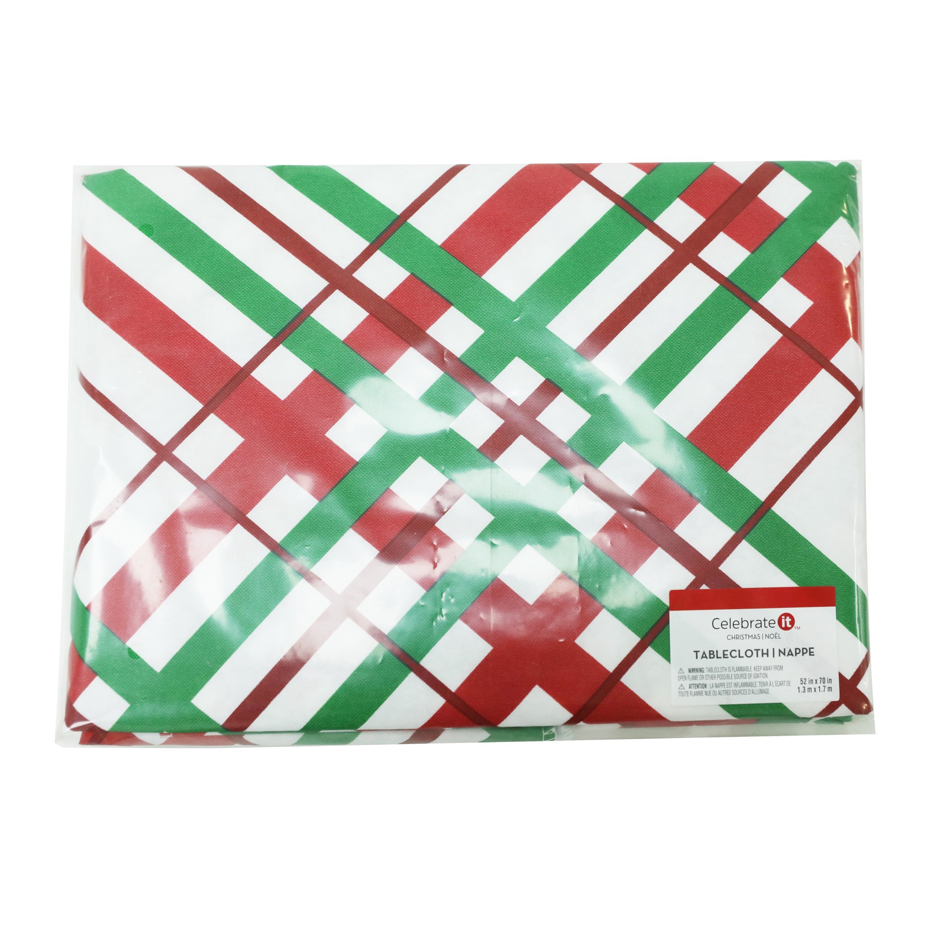 slide 2 of 3, 52" X 70" Plaid Tablecloth By Celebrate It, 52 in x 70 in