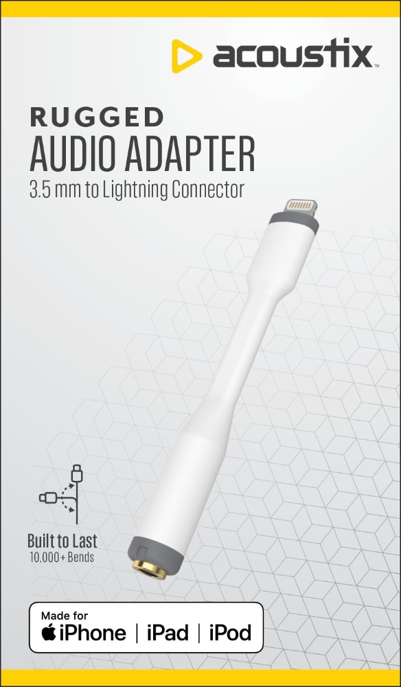 slide 1 of 1, Acoustix Rugged Audio Adapter, 3.5 mm