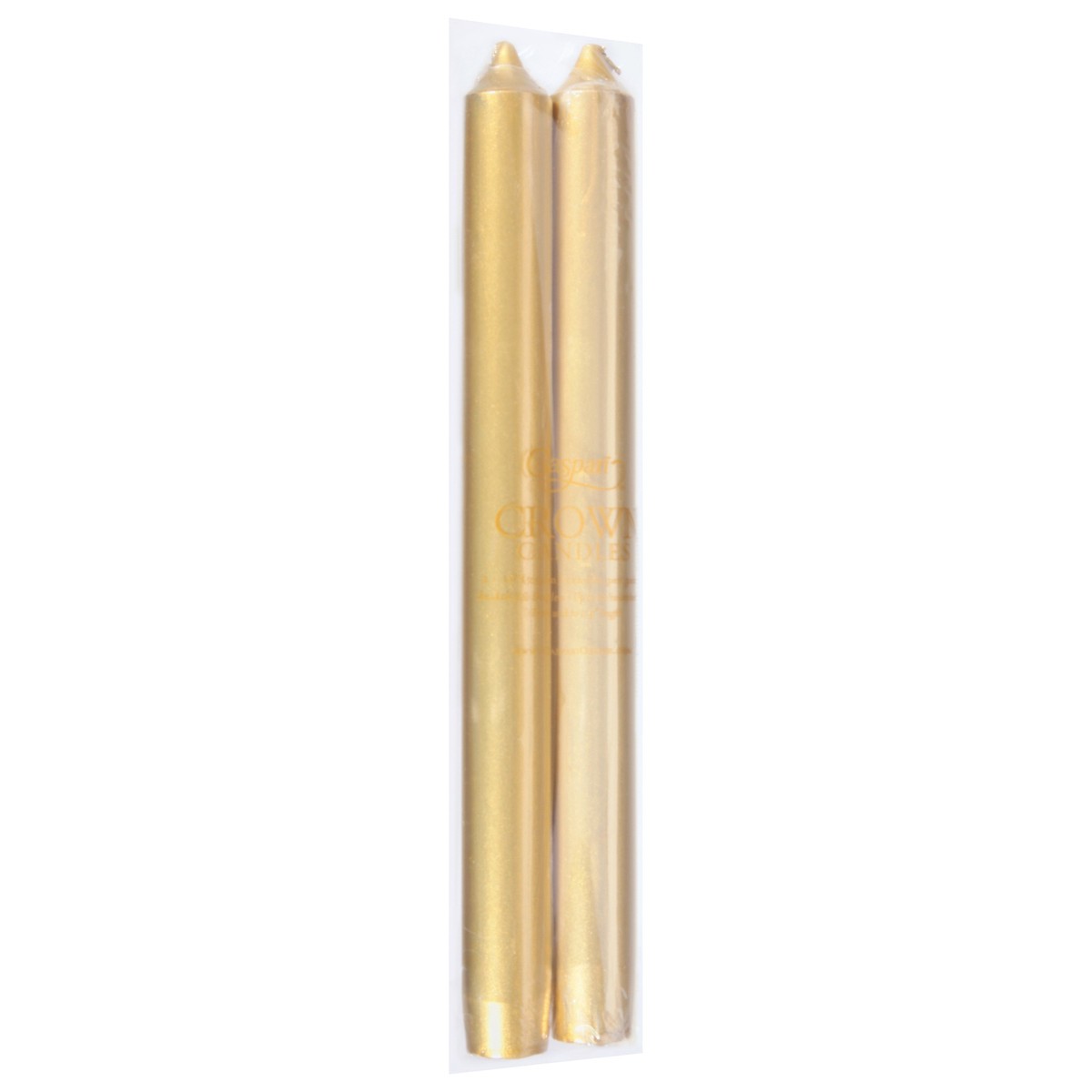 slide 7 of 11, Caspari 10 Inch Gold Crown Candles 2 ea, 2 ct