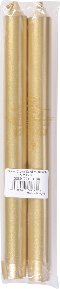 slide 4 of 11, Caspari 10 Inch Gold Crown Candles 2 ea, 2 ct