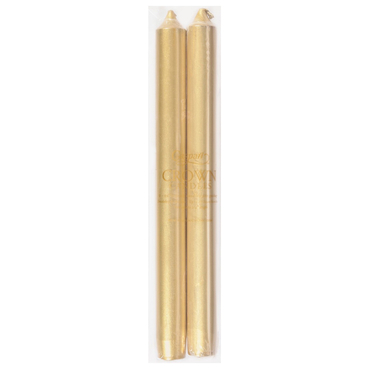 slide 9 of 11, Caspari 10 Inch Gold Crown Candles 2 ea, 2 ct