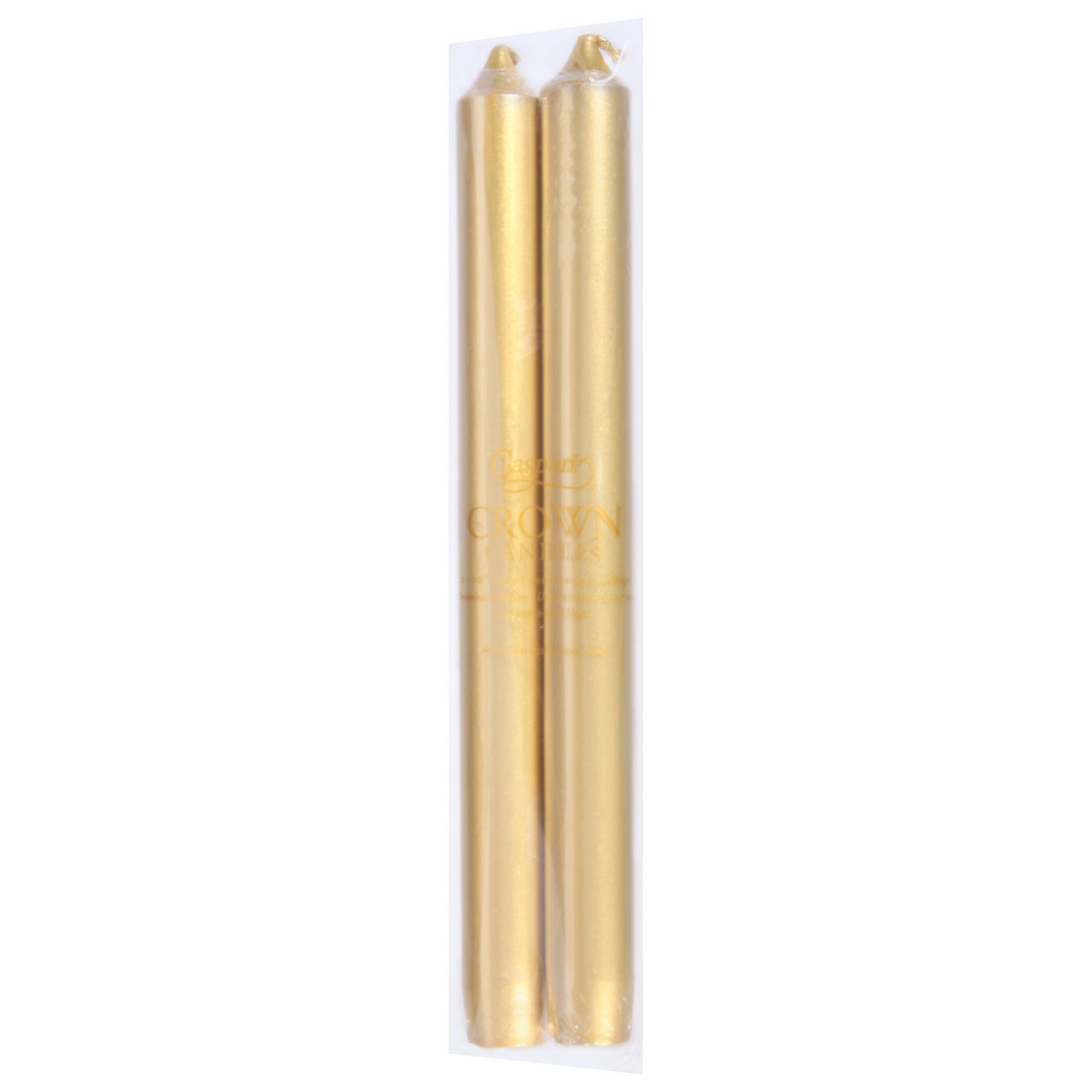 slide 10 of 11, Caspari 10 Inch Gold Crown Candles 2 ea, 2 ct