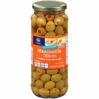 slide 1 of 1, Kroger Manzanilla Olives Stuffed With Pimiento - Reduced Sodium, 13.5 oz